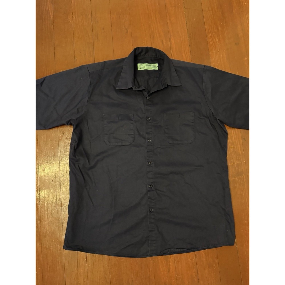 MEN'S "RED CAP" DOUBLE POCKET BLUE SHORT SLEEVE WORK SHIRT * SIZE XL